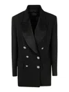 Pinko Vallini Double Layers Dyagonal Jacket In Black