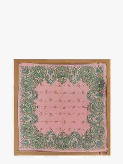 Pinko Valzer Printed Square Scarf In Brown
