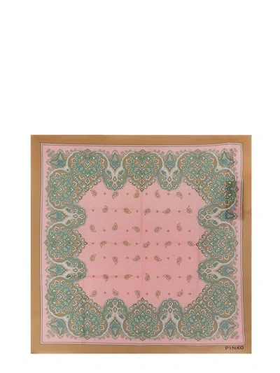 Pinko Valzer Cotton Foulard In Green