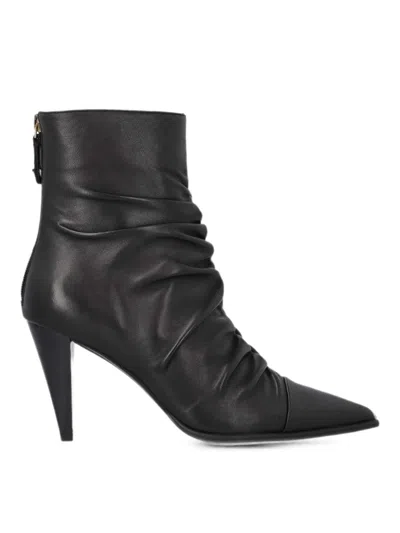 Pinko Vane Black Leather Ankle Boots