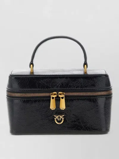 Pinko Vanity Soft Mini Quilted Leather Crossbody Bag In Black
