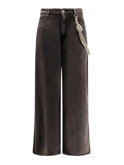 Pinko Lauryn Bull Faded Jeans In Brown