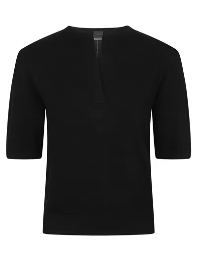 Pinko Varsavia Wool-blend Short-sleeve Sweater In Black