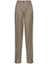 Pinko Vasetto Wide Leg Trousers In Brown