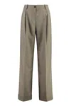 Pinko Vasetto Wide Leg Trousers In Gray