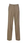Pinko Vasetto Wide Leg Trousers In Brown