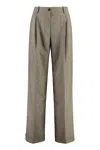 Pinko Vasetto Wide Leg Trousers In Gray