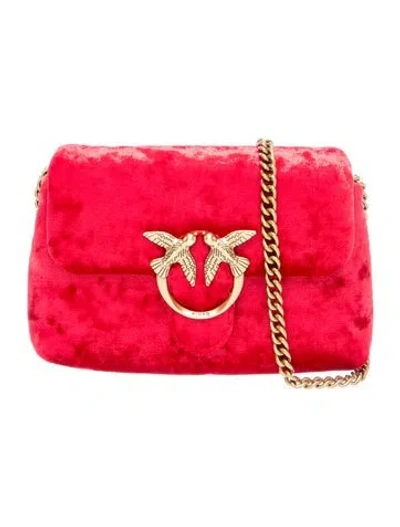 Pre-owned Pinko Velvet Evening Bag W/ Tags In Red