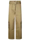 Pinko Gabardine Trousers Featuring Cargo Pockets In Green