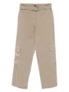Pinko Relaxed Fit Cargo Trousers In Gray