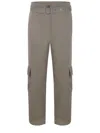 Pinko Stretch Cotton Gabardine Cargo Pants In Beige