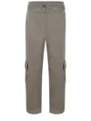 Pinko Stretch Cotton Gabardine Cargo Pants In Kaki