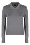 Pinko Ventotene Wool Blend Sweater In Gray