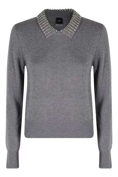 Pinko Ventotene Wool Blend Sweater In Gray