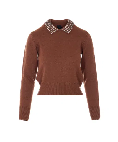 Pinko Ventotene Sweater In Brown