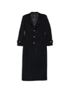Pinko Button-up Single-breasted Coat In Blue
