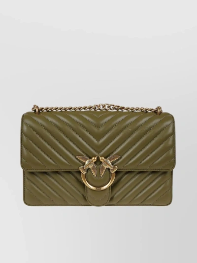 Pinko Classic Icon Chevron-quilted Love-bag In Black