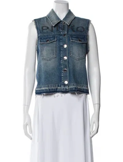 Pre-owned Pinko Vest In Blue