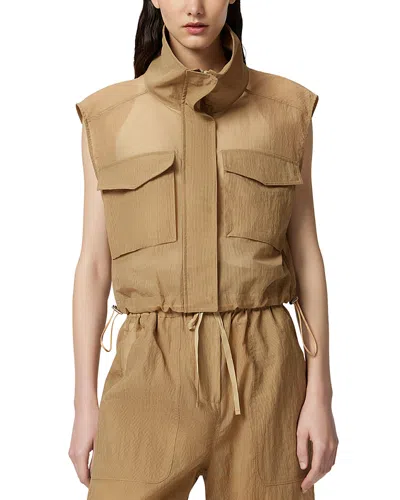 Pinko Flap-pocket Cropped Jacket In Brown