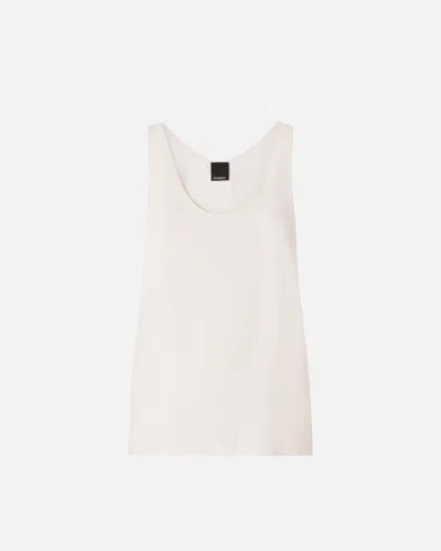 Pinko - Vest Top In Sand Wash Silk - 46 In White