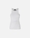 Pinko Rhinestone-embellished Slim Fit Sleeveless Top In Gray