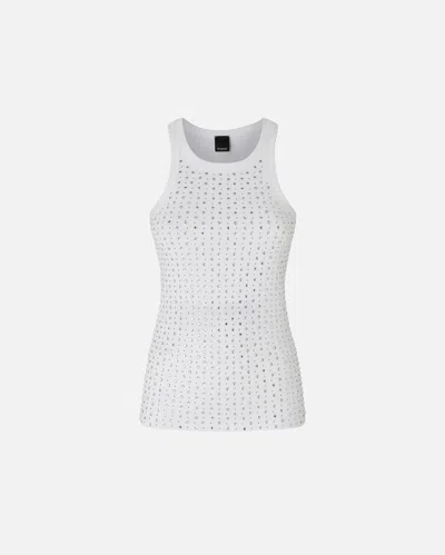 PINKO VEST TOP WITH RHINESTONES AND STUDS