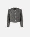 Pinko Short Flannel Jacket In Gray