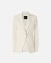 Pinko Tailored Blazer With Button And Back Vent In Neutral