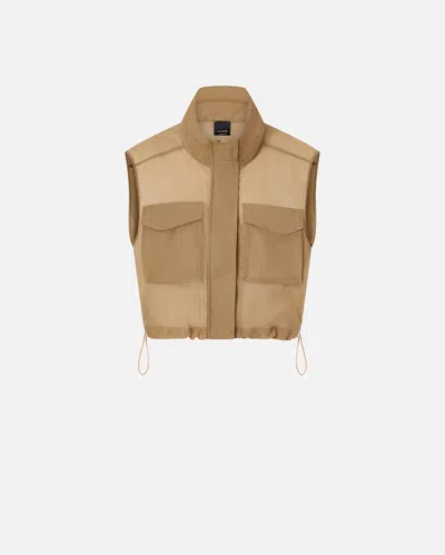 Pinko Sleeveless Vest In Marron Clair