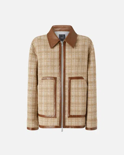PINKO VESTE ZIPPÉE EN TWEED ESPRIT BLOUSON AVEC DÉTAILS EN SIMILICUIR