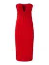 Pinko Strapless Mini Dress In Red
