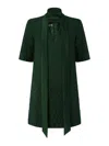 Pinko T-shirt Style Dress With Rhinestones In Green