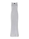 Pinko Nelson Viscose And Metallised Fibre Long Dress In Gray