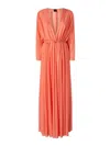 Pinko Orange Long Dress With Deep V-neck And Cut-out On The Back In Light Red