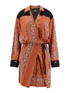 Pinko Mesopotamia Viscose Dress With Bandana Print And Georgette Profiles