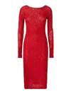 Pinko Slim-fitting Lace Dress With Open Back