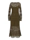 Pinko Fantasy Net Dress In Green
