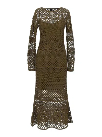 Pinko Fantasy Net Dress In Green