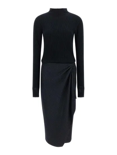Pinko Vestido Midi - Azul In Black