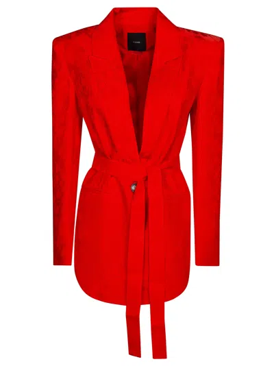 Pinko Vibrant Red Castelnovo Jacquard Blazer
