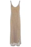 Pinko Sequinned Mermaid Dress With Openwork In Multi Bianco Nero