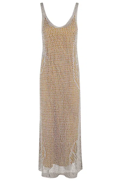 Pinko Sequinned Mermaid Dress With Openwork In Multi