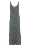 Pinko Viggiano Abito Mesh Openwork In Ssz Mult Verde Bianco