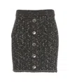 Pinko Vinacciolo Button Detailed Mini Skirt In Nero Marrone Bianco