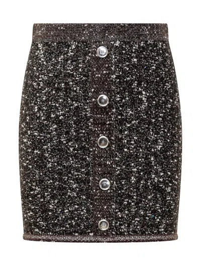 PINKO VINACCIOLO BUTTON DETAILED MINI SKIRT