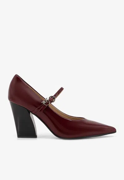Pinko Viola 80 Patent Leather Pumps In Burgundy