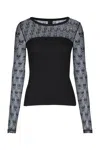 Pinko Patterned Long-sleeve T-shirt In Black