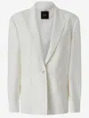 Pinko Tailored White Blazer With Adjustable Strap Detail