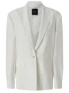 Pinko Tailored White Blazer With Adjustable Strap Detail