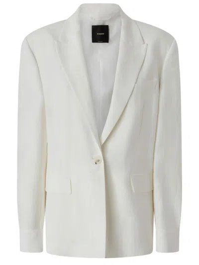 PINKO PINKO VISCOSE AND LINEN SINGLE-BREASTED JACKET